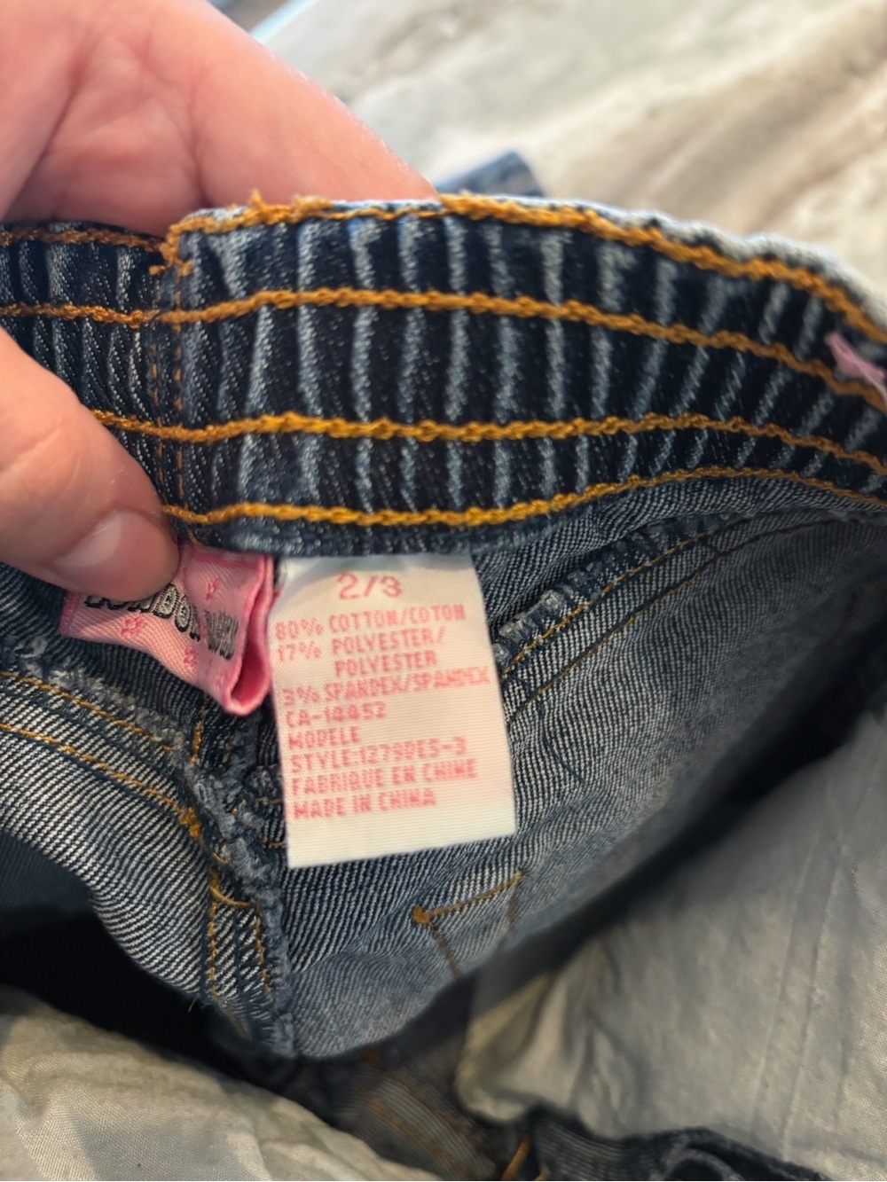 Y2K Kids Denim Pants with Pink & Red Heart Embroidery - Picture 10 of 10